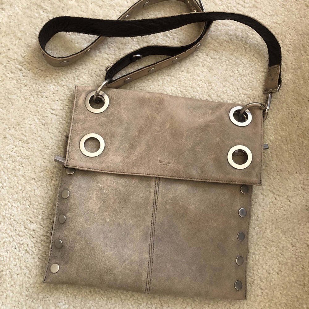 Large Hammitt Montana in reversible pewter/black